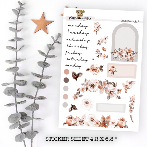 JN.7 | Boho Bloom Journaling Deco Kit  | Regular + Transparent Matte