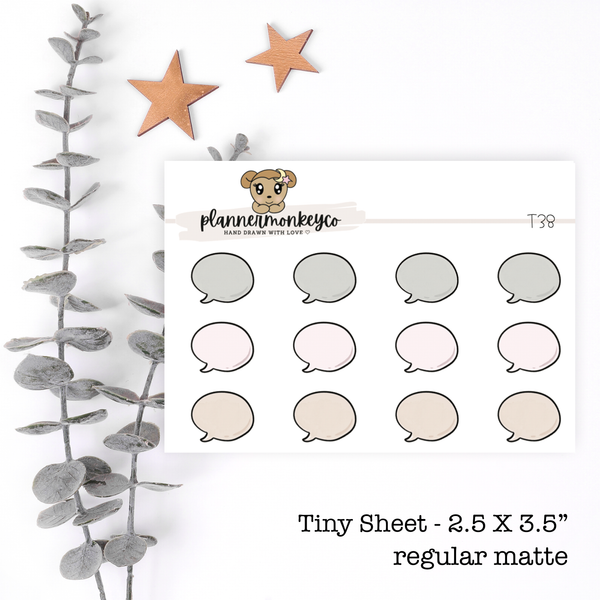 T38 | Cute Neutral Speech Bubble Tiny Sheet