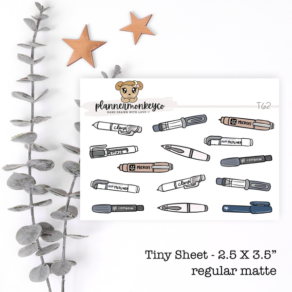 T62 | Midnight Stationery Pens Tiny Sheet