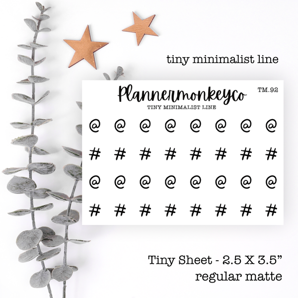 TM.92 | at @, # hashtag symbols Tiny Sheet (Minimal)