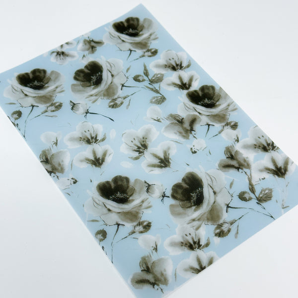 Black Floral Vellum Sheet