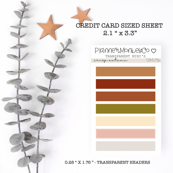 TBM.296 | " Crisp Autumn " Headers Mini Sheet (Transparent)