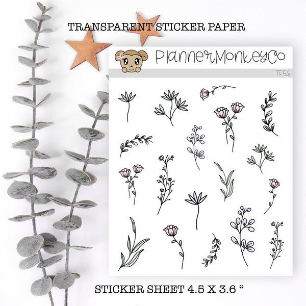 TF56 | Dainty Floral Doodles (Transparent)