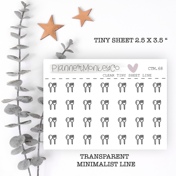 CTM.68 | Fork and Spoon Minimal Tiny Sheet (Transparent)