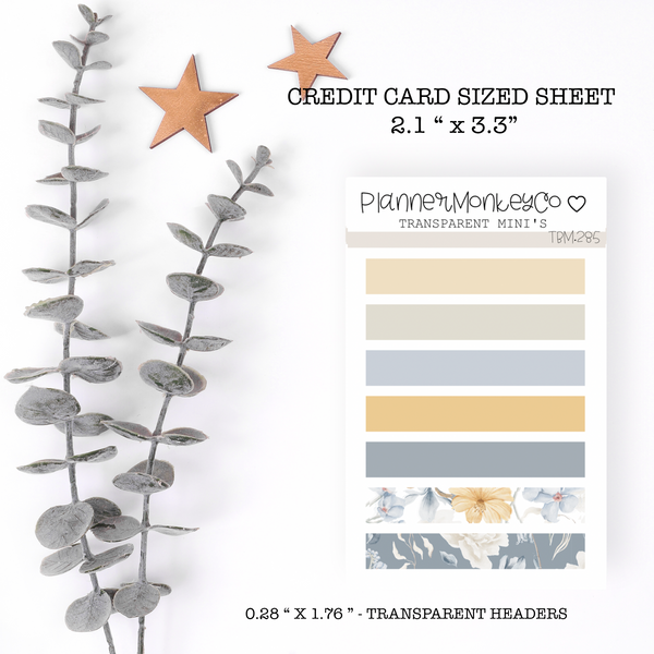 TBM.285 | " Dewy Morning Floral  " Headers Mini Sheet (Transparent)