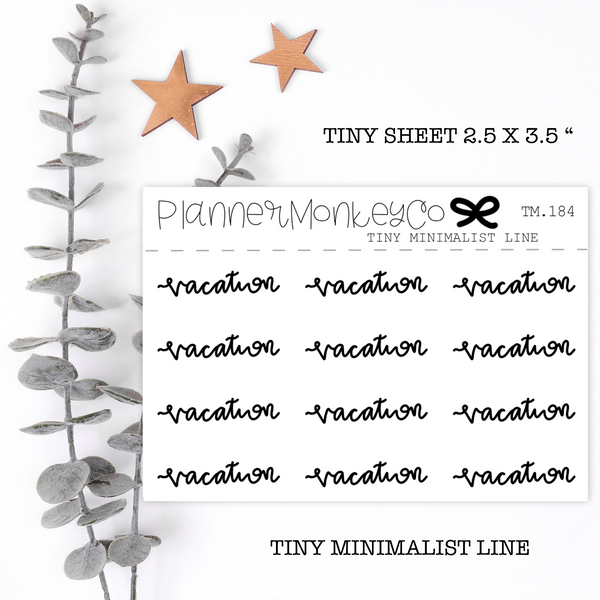 TM.184 | Vacation Script Tiny Sheet (Minimal)